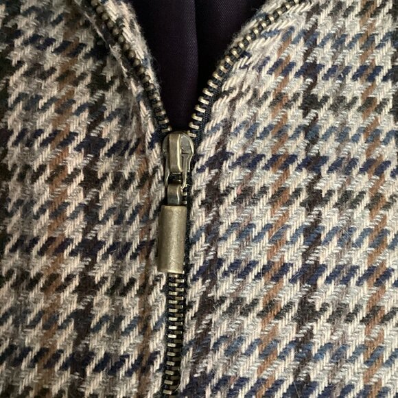 Hillard & Hanson USA Houndstooth Wool Blend Cropped Zip Jacket Sz 6 #205D - Picture 8 of 10